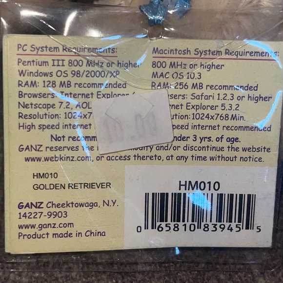 WEBKINZ Ganz GOLDEN RETRIEVER HM010 hang & but Tag No Code plush stuffed animal - Picture 10 of 14